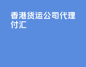 香港货运公司代理付汇