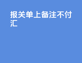 报关单上备注不付汇