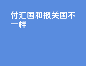 付汇国和报关国不一样