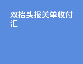双抬头报关单收付汇