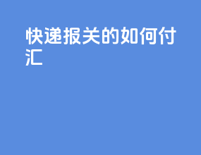 快递报关的如何付汇