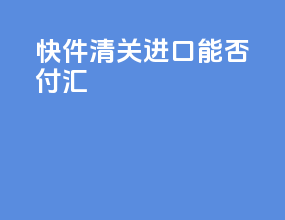 快件清关进口能否付汇