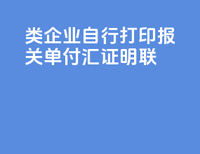 A类企业自行打印报关单付汇证明联
