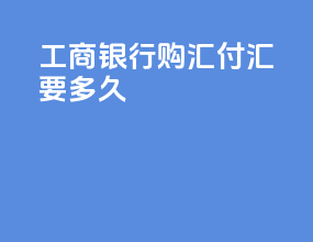 工商银行购汇付汇要多久