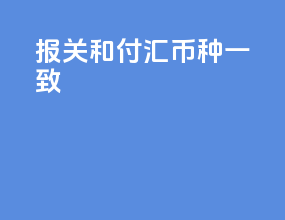报关和付汇币种一致