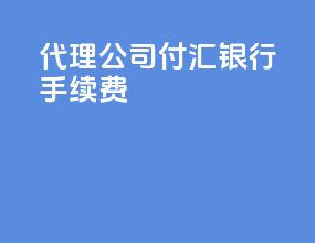 代理公司付汇银行手续费