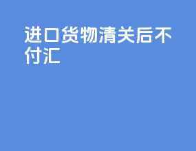 进口货物清关后不付汇