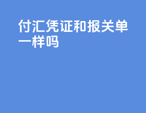 付汇凭证和报关单一样吗