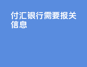 付汇银行需要报关信息