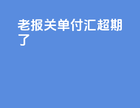 老报关单付汇超期了