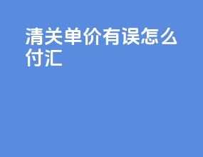 清关单价有误怎么付汇