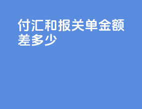 付汇和报关单金额差多少