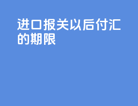 进口报关以后付汇的期限