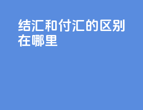 结汇和付汇的区别在哪里