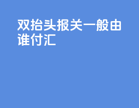 双抬头报关一般由谁付汇