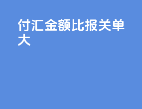 付汇金额比报关单大