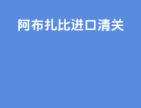 阿布扎比进口清关