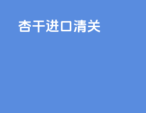 杏干进口清关
