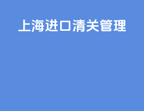 上海进口清关管理