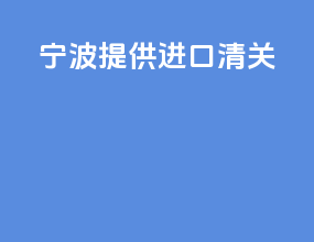 宁波提供进口清关