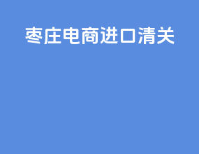 枣庄电商进口清关