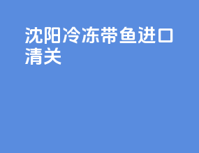 沈阳冷冻带鱼进口清关