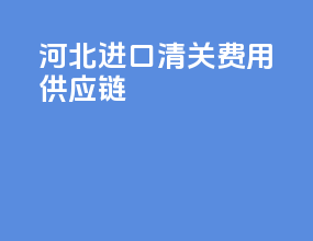 河北进口清关费用供应链