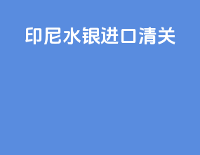 印尼水银进口清关