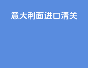 意大利面进口清关