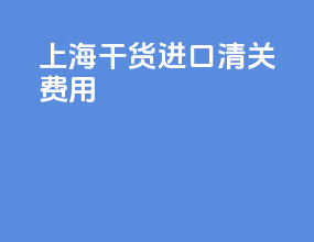 上海干货进口清关费用