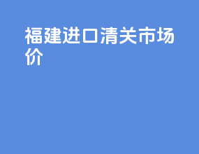 福建进口清关市场价