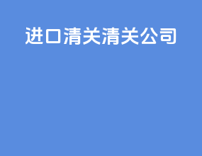 进口清关清关公司