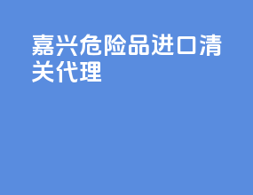 嘉兴危险品进口清关代理