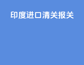 印度进口清关报关