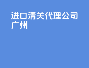 进口清关代理公司广州
