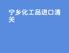 宁乡化工品进口清关
