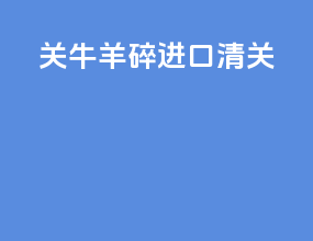 关牛羊碎进口清关