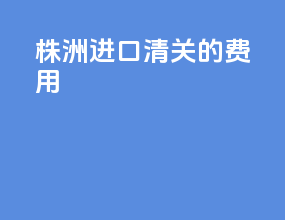 株洲进口清关的费用