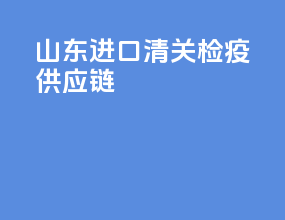 山东进口清关检疫供应链