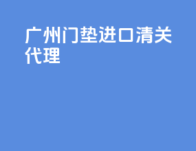 广州门垫进口清关代理
