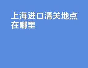 上海进口清关地点在哪里
