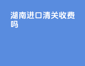 湖南进口清关收费吗