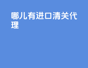 哪儿有进口清关代理