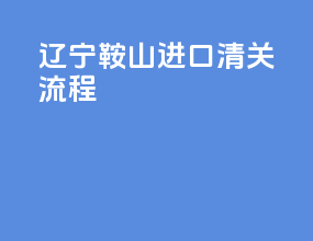 辽宁鞍山进口清关流程
