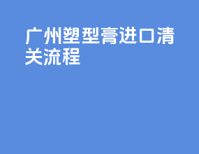 广州塑型膏进口清关流程