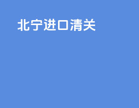 北宁进口清关