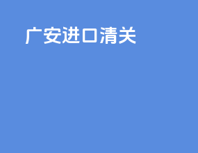 广安进口清关