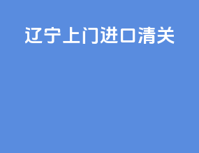 辽宁上门进口清关