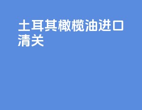 土耳其橄榄油进口清关