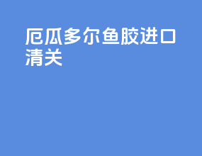 厄瓜多尔鱼胶进口清关